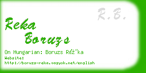 reka boruzs business card